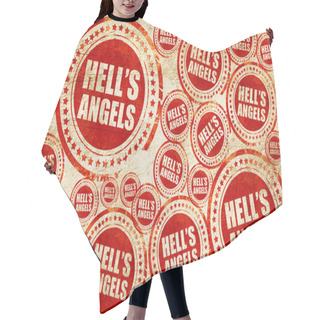 Personality  Hells Angels, Red Stamp On A Grunge Paper Texture Hair Cutting Cape