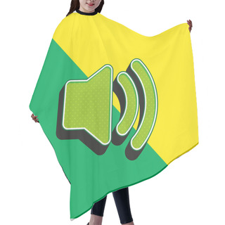 Personality  Audio Speaker On Green And Yellow Modern 3d Vector Icon Logo Hair Cutting Cape