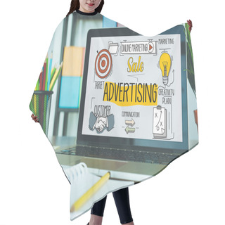 Personality  ADVERTISING Concept On A Screen Hair Cutting Cape