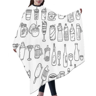 Personality  Beverages Doodle Set  Hair Cutting Cape