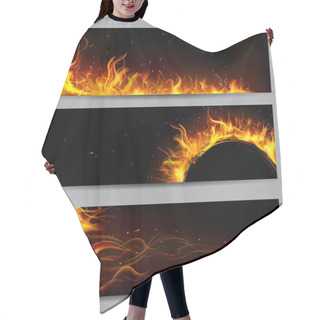 Personality  Fire Flame Template Hair Cutting Cape