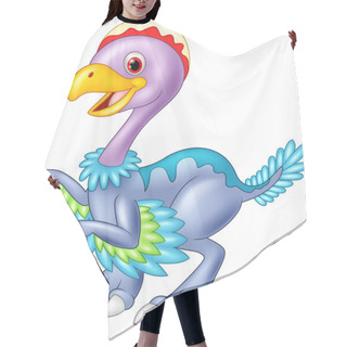 Personality  Cartoon Happy Dinosaur Archaeopteryx, Isolated On White Background Hair Cutting Cape