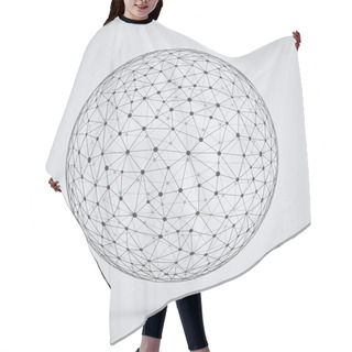 Personality  Global  Network, Sphere. Abstract Geometric Spherical Shape With Hair Cutting Cape