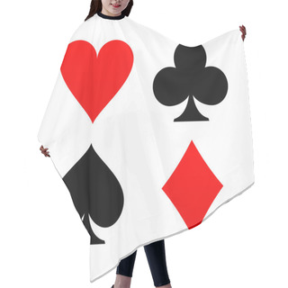Personality  Card Suits Red And Black Hair Cutting Cape