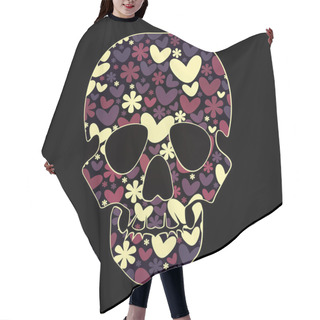 Personality  Colorful Skull Hair Cutting Cape