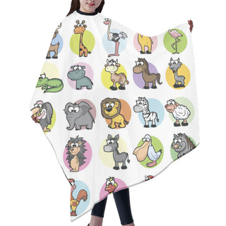 Personality  Set Of Cute Cartoon Animals Hair Cutting Cape