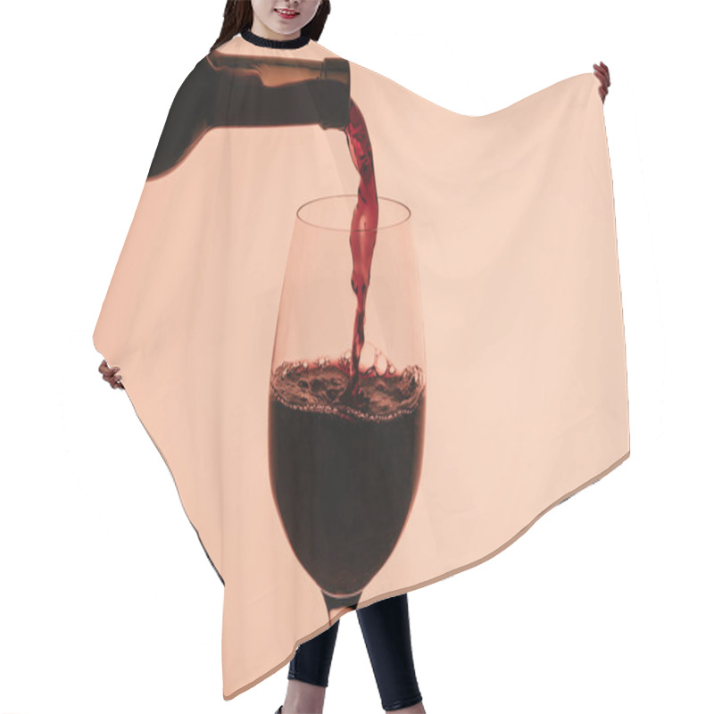 Personality  Red Wine Pouring Into Glass Hair Cutting Cape