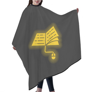 Personality  Book Yellow Glowing Neon Icon Hair Cutting Cape
