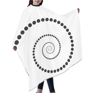 Personality  Black Dotted Spiral Symbol. Simple Flat Vector Design Element Hair Cutting Cape