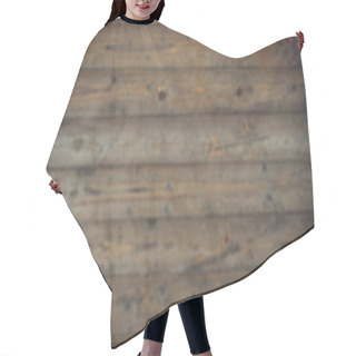 Personality  Old Damaged Wooden Wall Or Fence Aged And Weathered Blurred Background Hair Cutting Cape