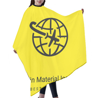 Personality  Airplane Flight Around The Planet Minimal Bright Yellow Material Icon Hair Cutting Cape