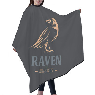 Personality  The Raven Sits On Its Paws. Hair Cutting Cape
