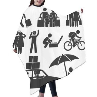 Personality  Family Couple Tourist Travel Vacation Trip Holiday Honeymoon Icon Symbol Si Hair Cutting Cape