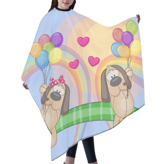 Personality  Cute Lovers Dogs Hair Cutting Cape