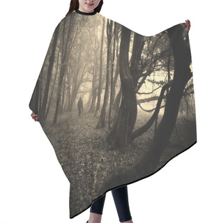 Personality  Ghost In Mysterious Dark Forest With Fog On Halloween Hair Cutting Cape