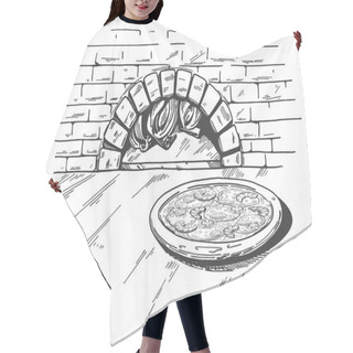 Personality  Pizza On Firewood Oven Background Hair Cutting Cape
