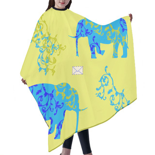 Personality  Card With Elephants Hair Cutting Cape