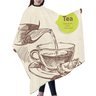 Personality  Tea Vintage Background. Hair Cutting Cape