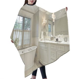 Personality  Master Bath With Marble Counter Hair Cutting Cape