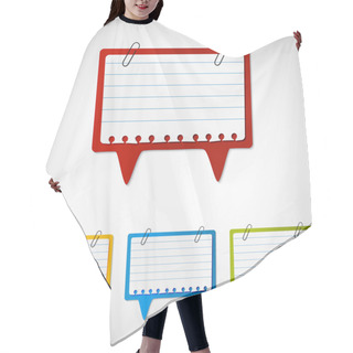 Personality  Set Of Torn Paper Speech Bubbles.Vector Hair Cutting Cape