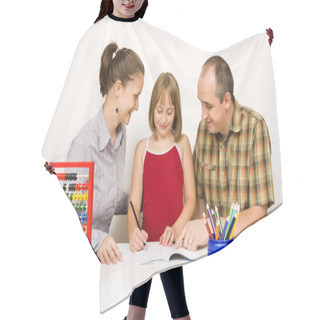 Personality  Happy Family Together Hair Cutting Cape