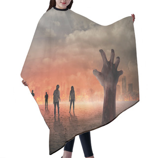Personality  Halloween Concept With Zombies Hair Cutting Cape