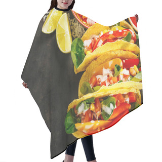 Personality  Tasty Appetizing Tacos With Vegetables Hair Cutting Cape