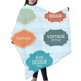 Personality  Vintage Retro Labels,  Vector Illustration   Hair Cutting Cape