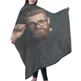 Personality  Young Man Hipster Hair Cutting Cape