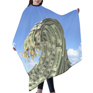 Personality  Dollars Wave Over Blue Sky Hair Cutting Cape