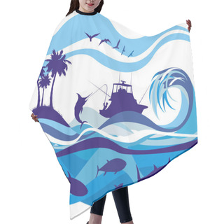 Personality  Fishing On The High Seas Hair Cutting Cape