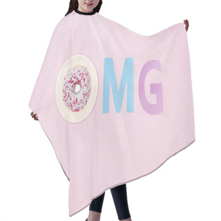 Personality  OMG Sign With Donut  Hair Cutting Cape