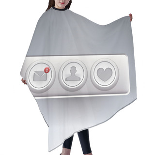 Personality  Vector Set Of Buttons. You Have Two Message. Hair Cutting Cape