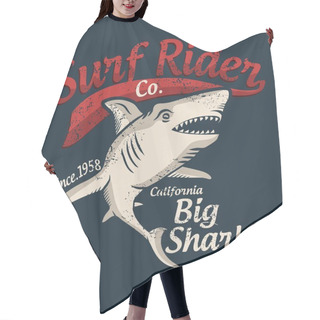 Personality  California Surfer. Shark And Typography Graphic Work Hair Cutting Cape