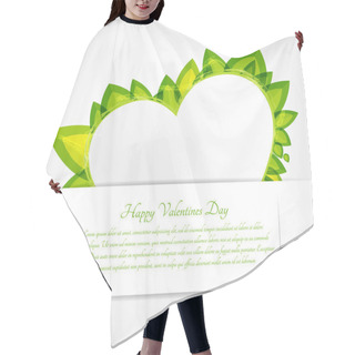 Personality  Heart With Leaves. Vector Greeting Card For Valentine's Day. Hair Cutting Cape