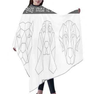 Personality  Front View Of Dog Head Triangular Icon Set Hair Cutting Cape