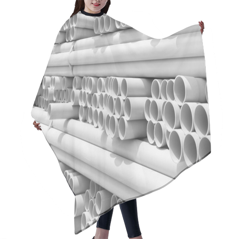 Personality  PVC Pipes Stacked In Construction Site Hair Cutting Cape