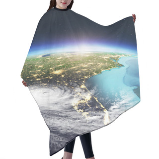 Personality  USA - Florida Cyclone. Elements Of This Image Furnished By NASA. 3d Rendering Hair Cutting Cape