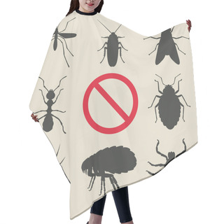 Personality  Silhouette Insects Set Hair Cutting Cape