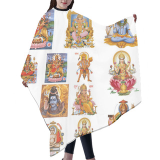 Personality  Composition With Hindu Gods Hair Cutting Cape