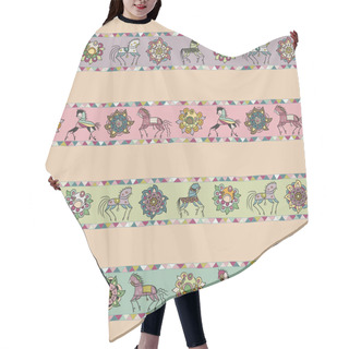 Personality  Horse, Flower, And Triangle Pattern Hair Cutting Cape