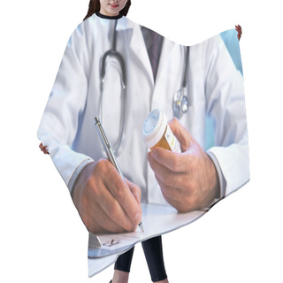 Personality  Doctor Writing Out RX Prescription Hair Cutting Cape