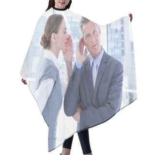 Personality  Business Colleagues Whispering Hair Cutting Cape