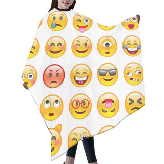 Personality  Set Of Emoticons. Set Of Emoji Hair Cutting Cape