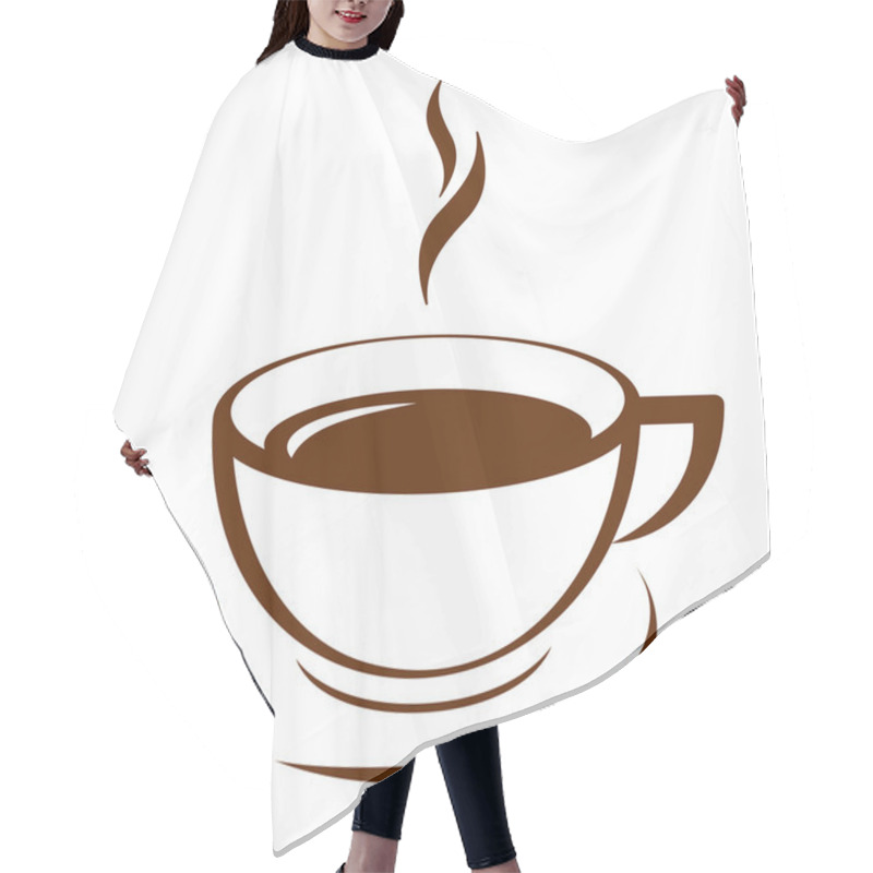 Personality  Vector icon of coffee cup hair cutting cape