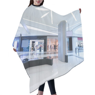 Personality  Hallway With A Huge Billboard In Shopping Mall Hair Cutting Cape