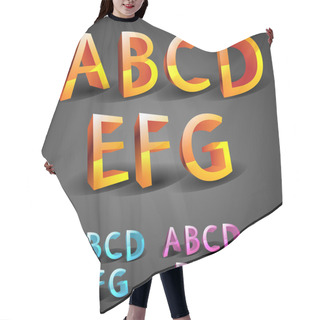 Personality  Glowing Alphabet Vector Illustration Hair Cutting Cape