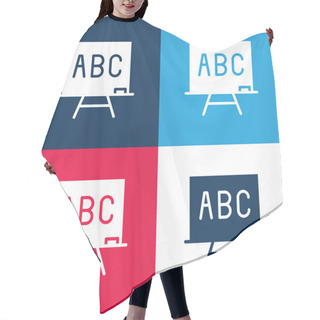 Personality  Abc Blue And Red Four Color Minimal Icon Set Hair Cutting Cape
