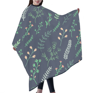 Personality  Seamless Pattern With Plants. Organic Ornament. Suitable For Printing On Fabric, Gift Wrapping, Wall Decoration. Hand-drawn Illustration.  Hair Cutting Cape