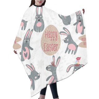 Personality  Funny Set- Ten Rabbits. Hair Cutting Cape